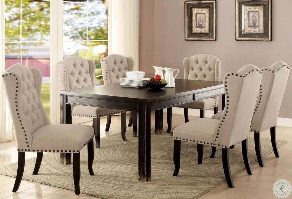Antique Black Side Chair Set of 2 F384461