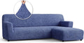 Blue Right-Facing Chaise Sectional Sofa Slipcover Z9018