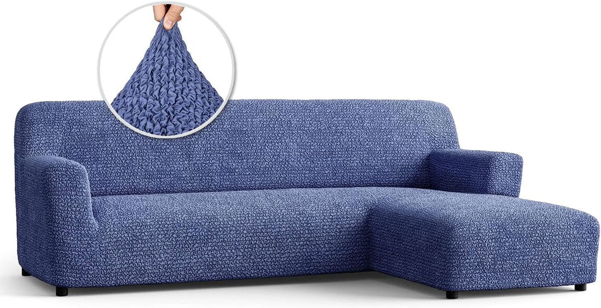 Blue Right-Facing Chaise Sectional Sofa Slipcover Z9018