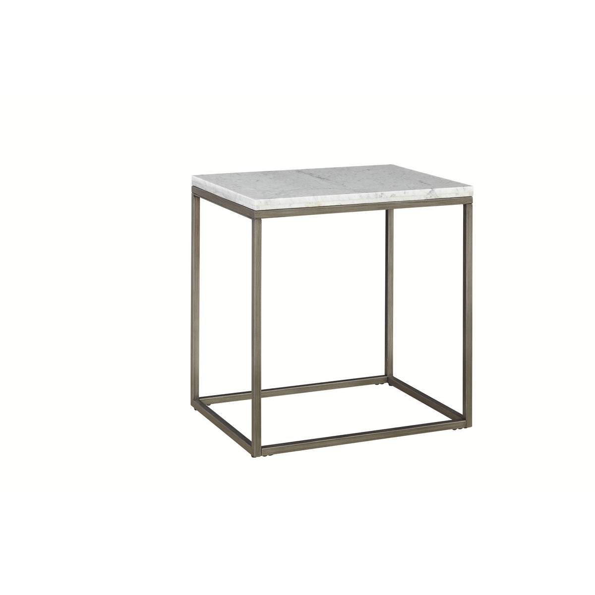 Rectangular End Table with White Marble Top Z1862
