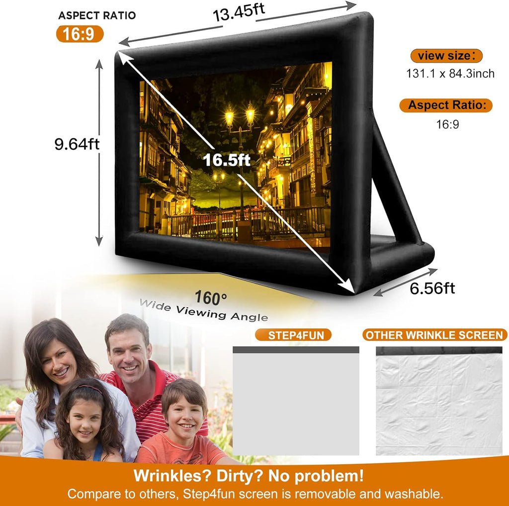 Inflatable Projector Screen with Air Blower and Carry Bag Y467627