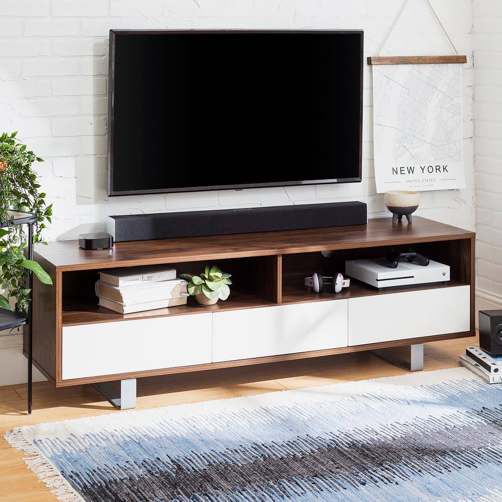 Dark Walnut Composite TV Stand with 3 Drawer A408