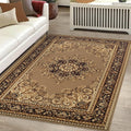 Brown 4' X 6' Floral Vines Area Rug F422512