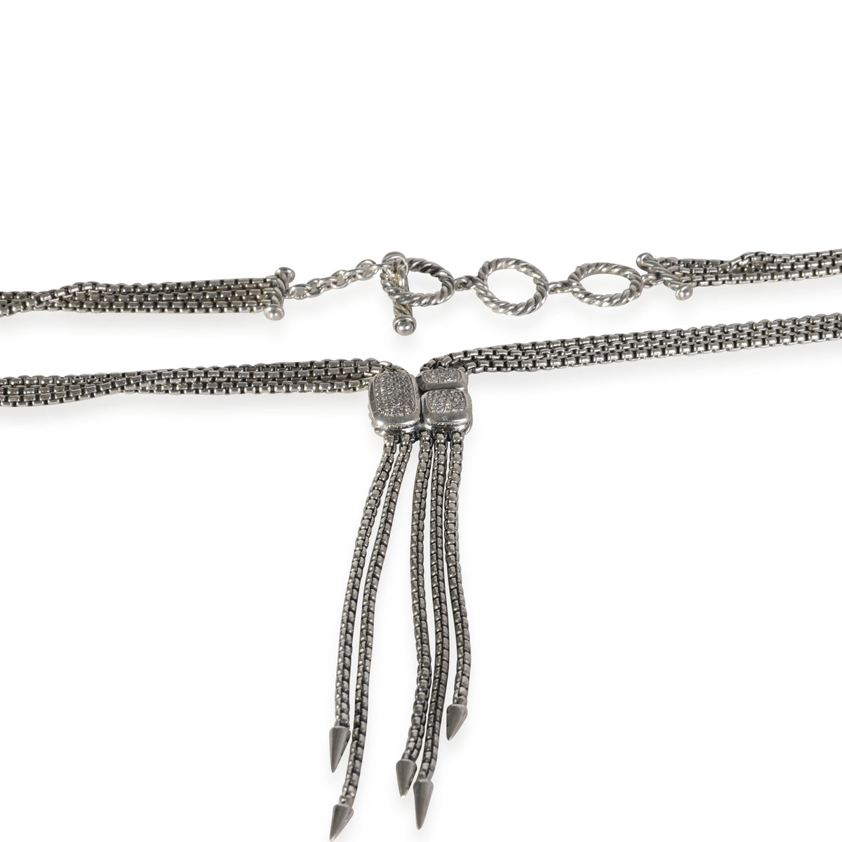 Sterling Silver Confetti Diamond Lariat Necklace F346684