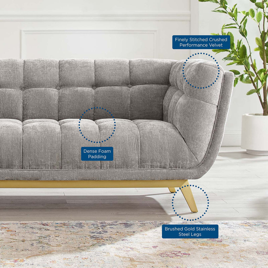 Light Grey Velvet Sofa I19994