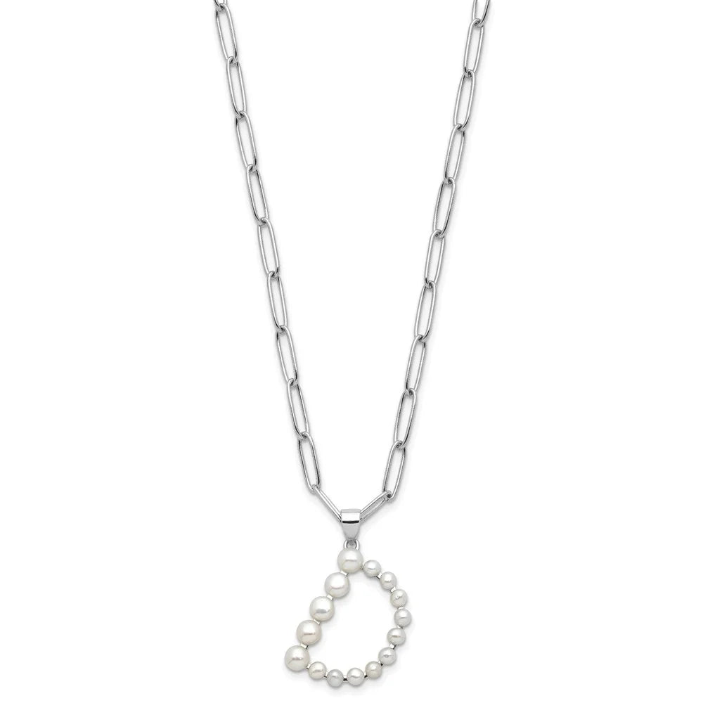 Sterling Silver Pearl Letter D Necklace D206