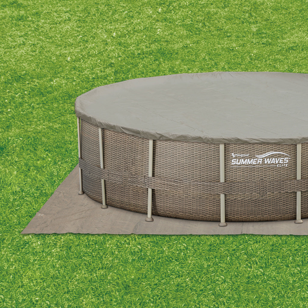 18ft x 48in Elite Frame Swimming Pool with Exterior Wicker Print C31160