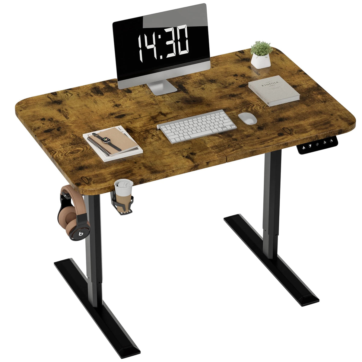 Electric Height Adjustable Standing Desk, 43 inch White R91068