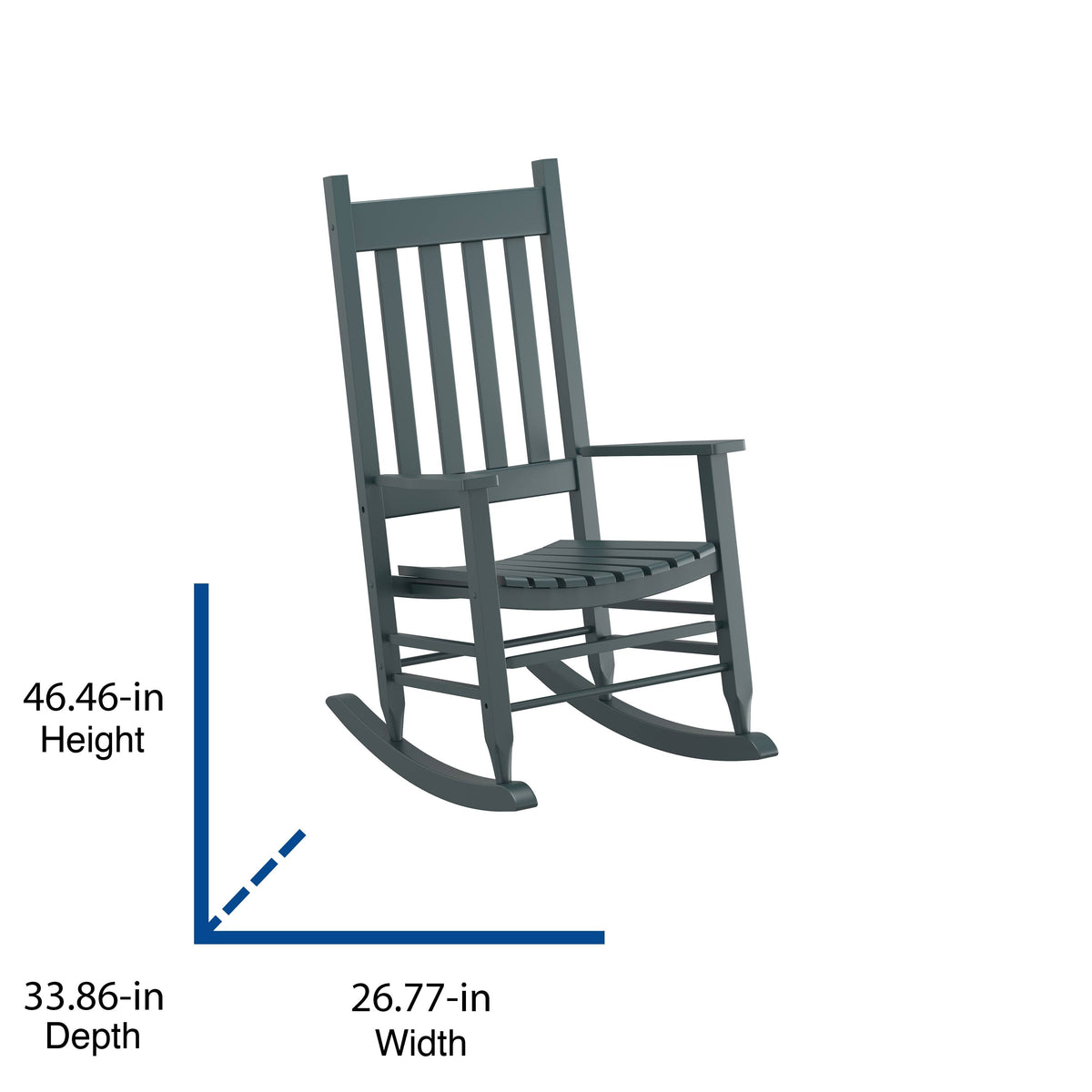 Gray Finish Solid Wood Rocking Chair T505