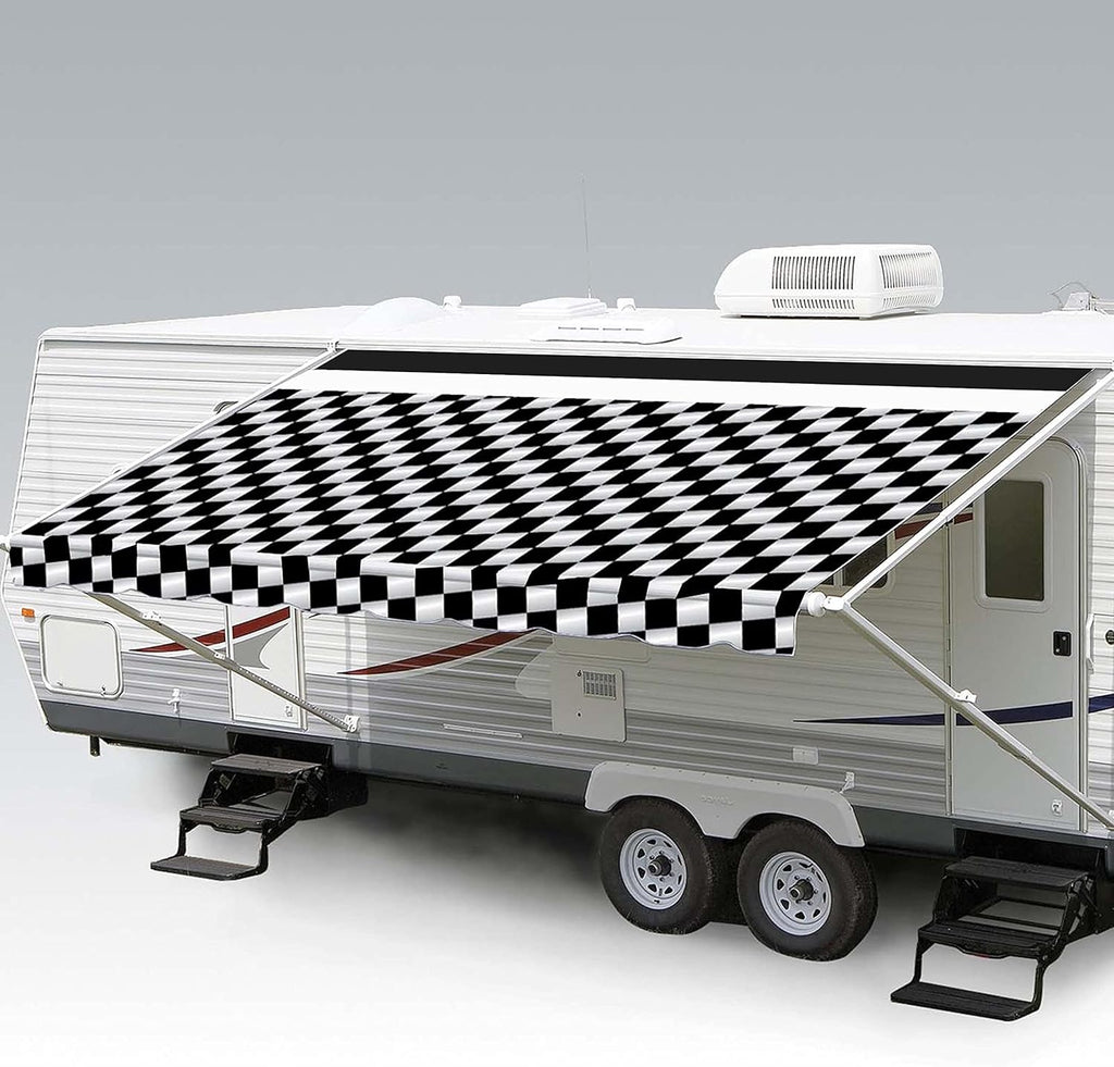 Heavy Duty Weatherproof Vinyl RV Awning Fabric Replacement 12' E673
