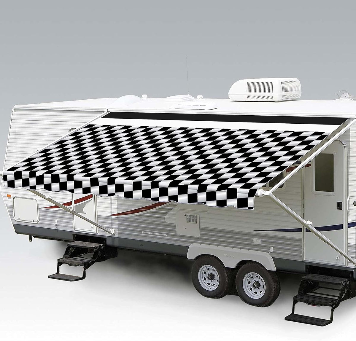 Heavy Duty Weatherproof Vinyl RV Awning Fabric Replacement 12' E673