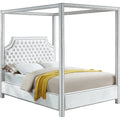 White Velvet King Bed I592663