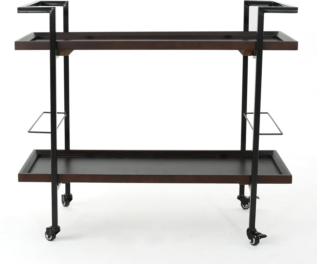 Dark Walnut Wooden Bar Cart W352