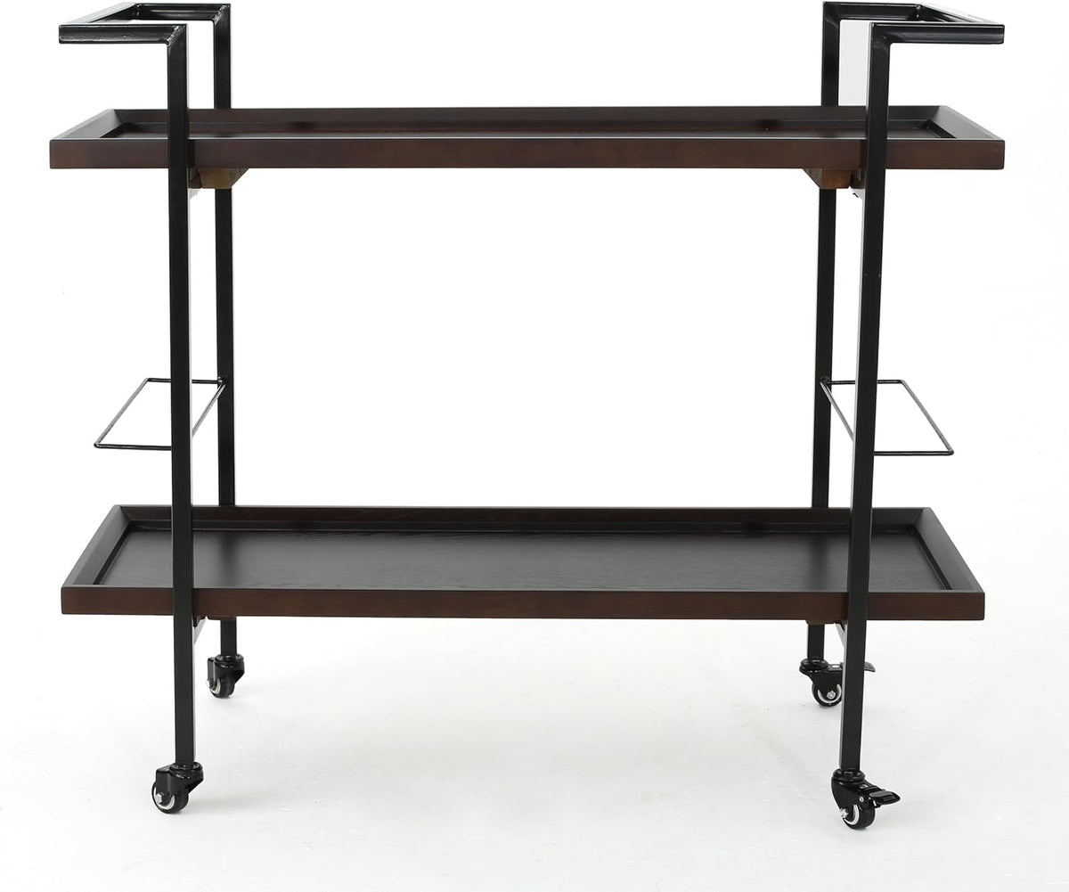 Dark Walnut Wooden Bar Cart W352