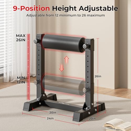 Bulgarian Split Squat Stand with 9 Adjustable Roller Heights H473