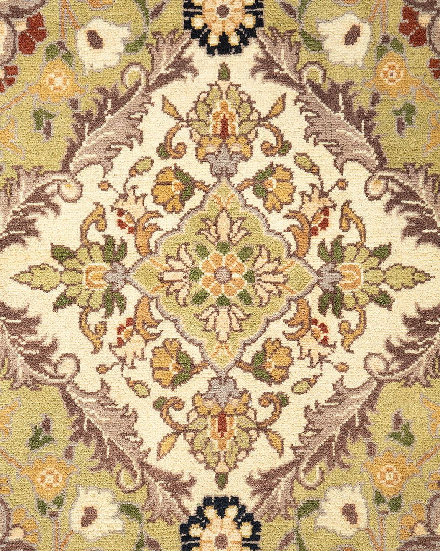 Hand-Knotted Wool Ivory Octagon Area Rug 8' 1" x 8' 1" X13446