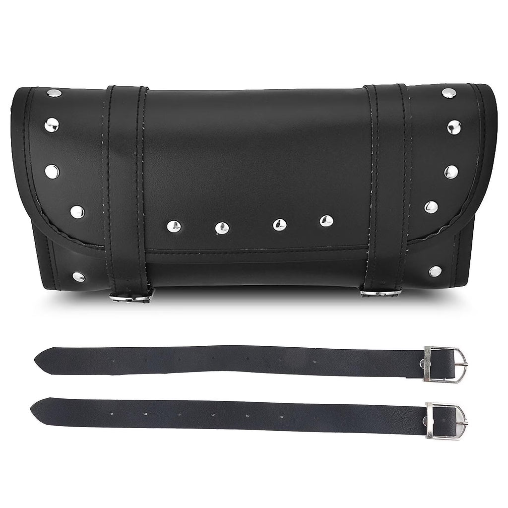 Black Pu Leather Motorcycle Tool Bag Saddlebag Y804289